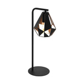 Carlton 4 T/l 1x60w E27 Blk/cop - Table Lamp - Lux Lighting