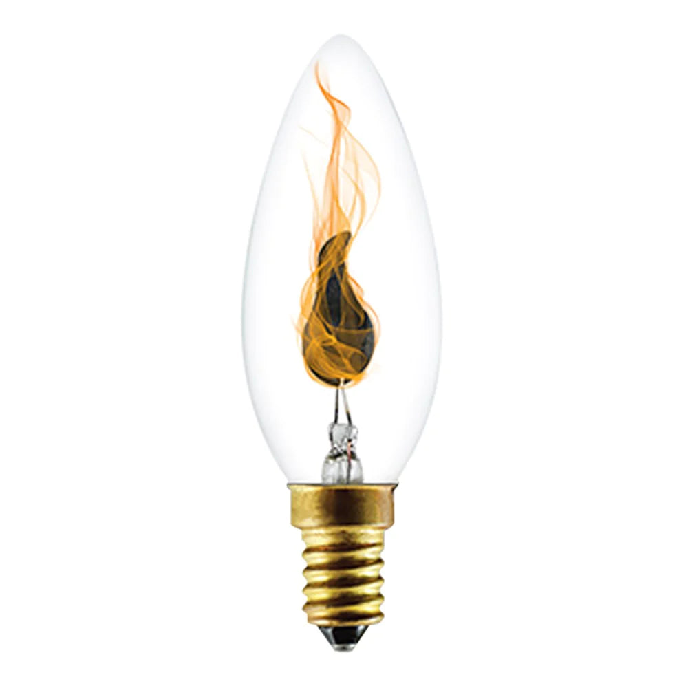 2/3W SES/E14 250V FLICKER FLAME CANDLE GLOBE