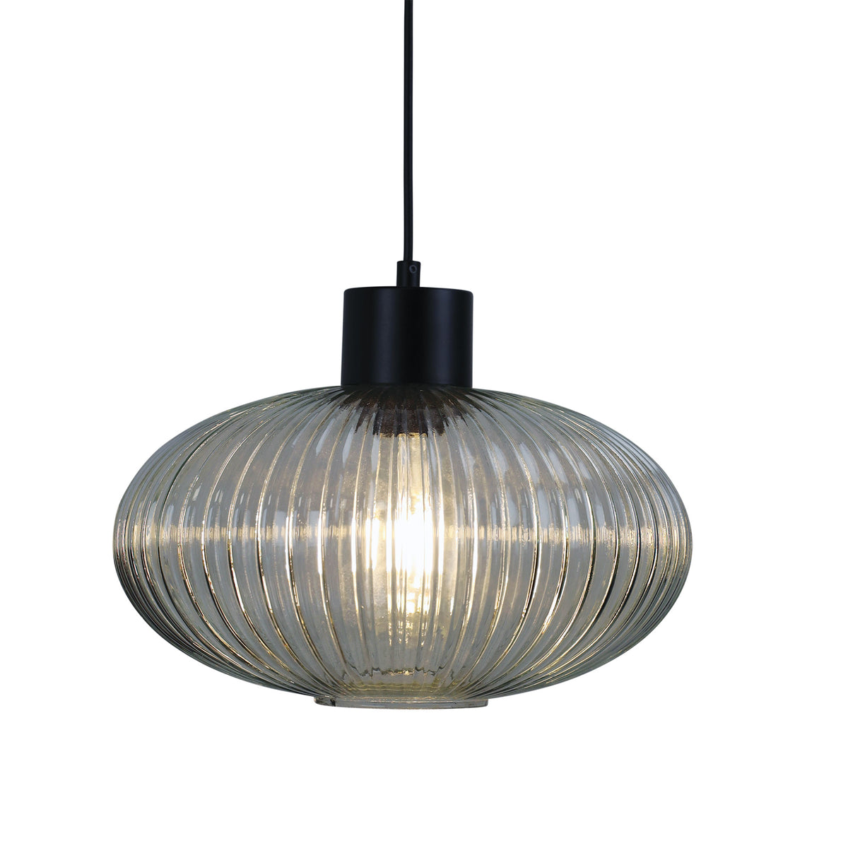 Miller.300 Single Pendant Clear glass /BLACK - pendant - Lux Lighting