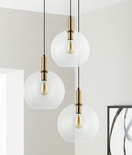 Patera Interior Glass With Extended Bronze Highlight Pendant Lights - pendant - Lux Lighting