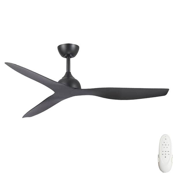 Fanco Eco Style Dc - 52 132cm - BLACK Motor - BLACK Blades - No Light - Ceiling Fan - Lux Lighting