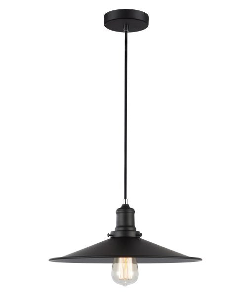 Coolie Hat Pendant Es Blk Lge Coolie Hat - pendant - Lux Lighting