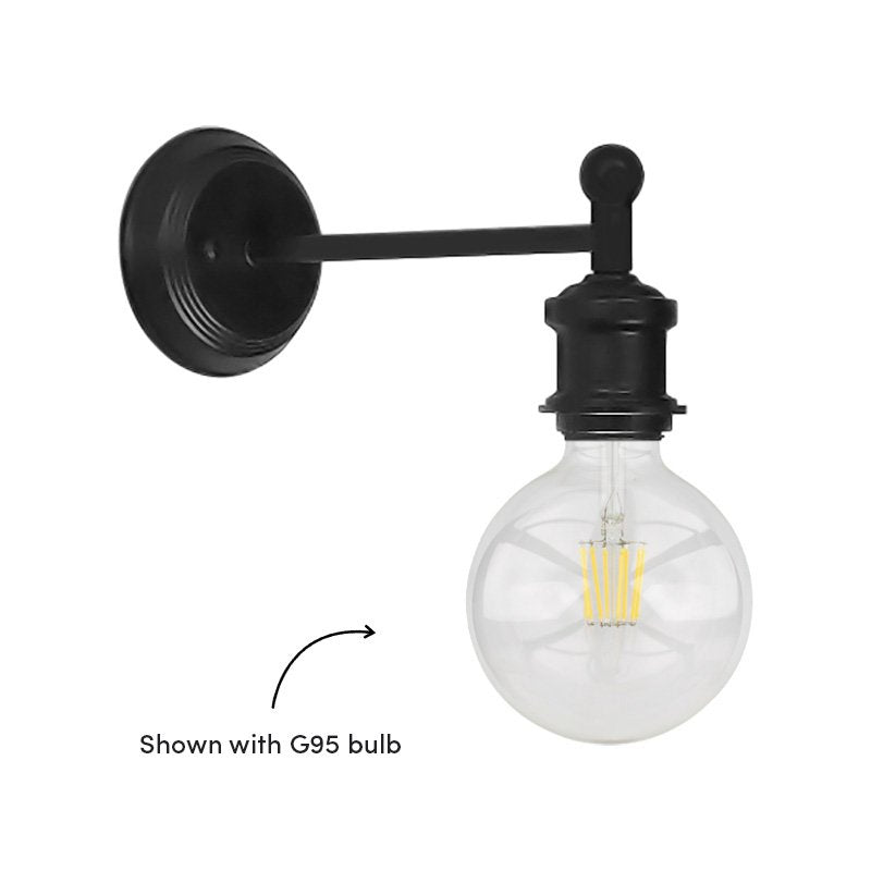 Boulton Vintage Bracket Wall Light In Matt BLACK - wall light - Lux Lighting