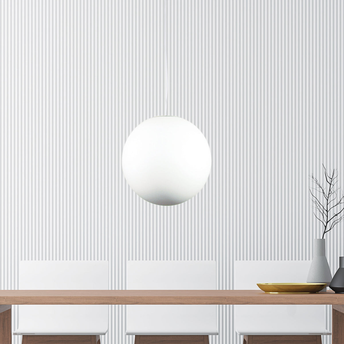 Phase 40cm Opal Acrylic White Pend - pendant - Lux Lighting