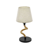 Rampside T/l 1x60w E27 Blk/rope/linen - Table Lamp - Lux Lighting