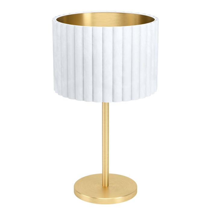 Tamaresco T/l 1x40w E27 Brs Matt/wht - Table Lamp - Lux Lighting