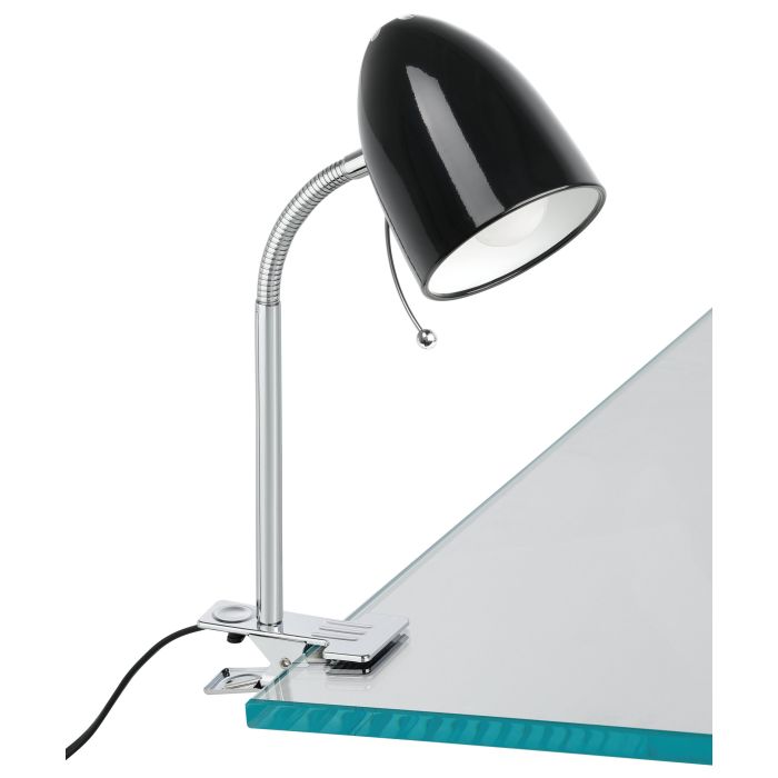 Lara Clamp 1x10w E27 Blk - Table Lamp - Lux Lighting