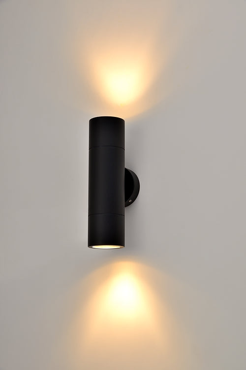 Round Up / Down Exterior Wall Light - BLACK Ip65 - outdoor wall light - Lux Lighting