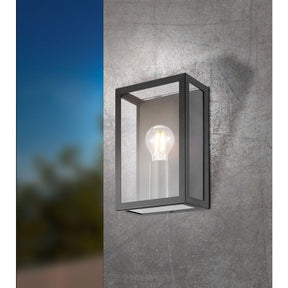 Alamonte 1 Exterior Wall Light 1x60w E27 Blk - outdoor wall light - Lux Lighting