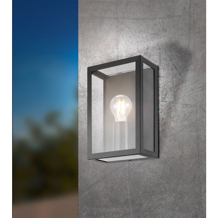 Alamonte 1 Exterior Wall Light 1x60w E27 Blk - outdoor wall light - Lux Lighting