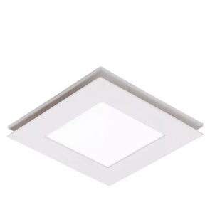 Flow Square LED 250mm Exhaust Fan & 12w Tricolour LED Light White - Exhaust Fans - Lux Lighting