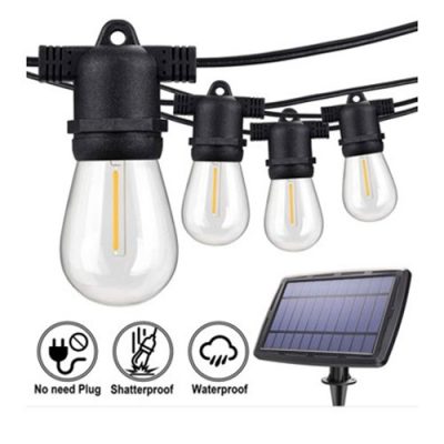 Solar Festoon Lights - 15M - Filament Globe - Festoon Lighting - Lux Lighting