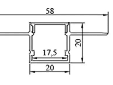 LED RIMLESS AL PROFILE WINGED 3 meter