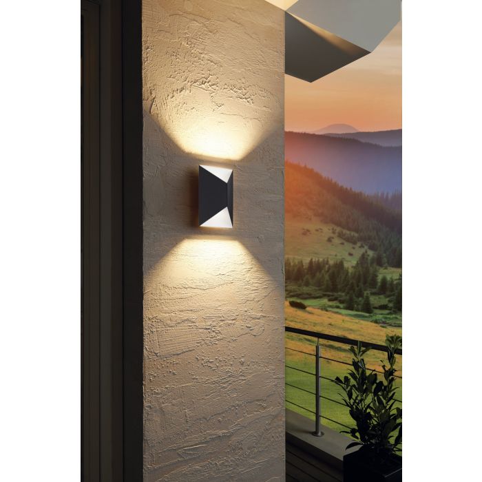 Predazzo Exterior Wall Light 2x2.5w Led 3000k Anth - outdoor wall light - Lux Lighting