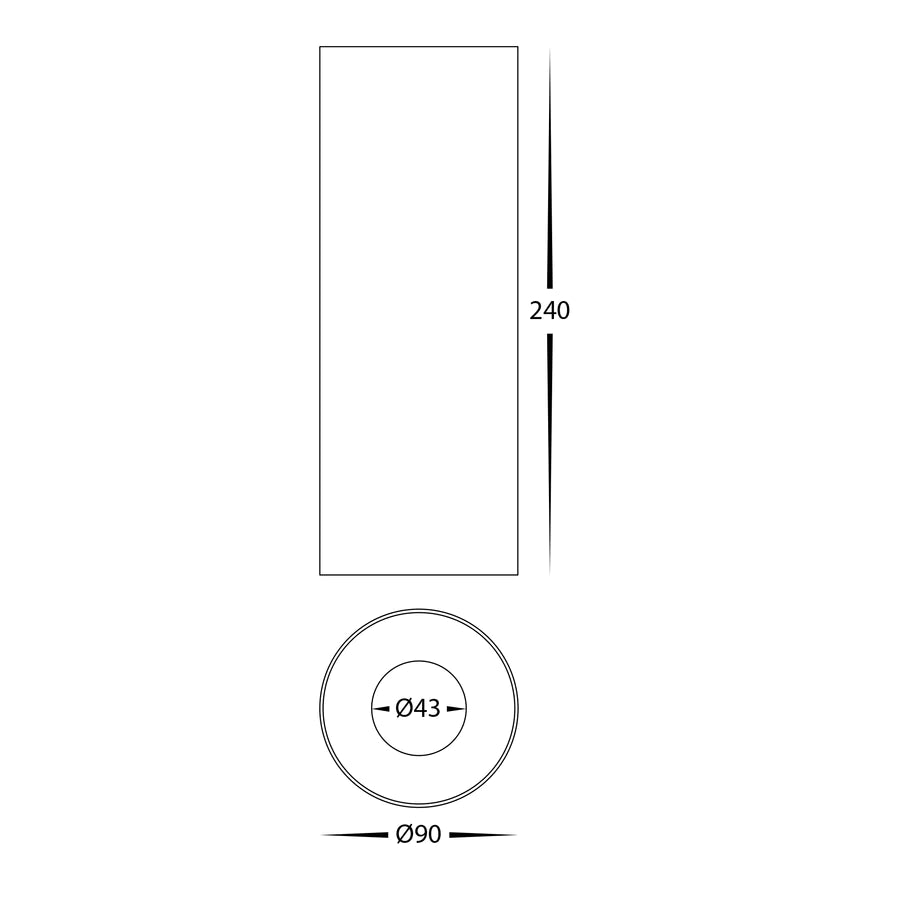 Nella BLACK -EXT 12w Surface Mounted LED Downlight - Ceiling mount - Lux Lighting