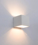 LONDON: LED Interior Matte White Cube Up/Down Wall Light