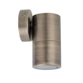 SINGLE FIXED GU10 Exterior Wall Pillar Spot Lights (Antique Brass) IP65