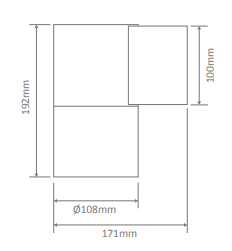 PIPER-1 WALL RND IP65 E27 PAR30 WHT