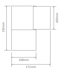 PIPER-1 WALL SQR IP65 E27 PAR30 DGR