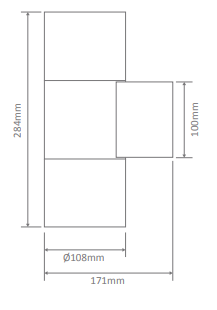 PIPER-2 WALL RND IP65 E27 PAR30 BLK