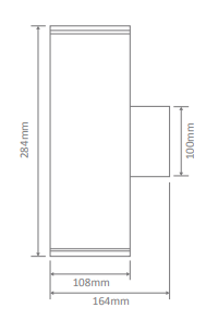 PIPER-2 WALL SQR IP65 E27 PAR30 BLK