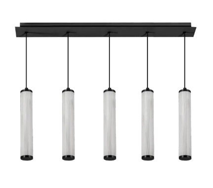 Charm - 5 Dropper LED Pendant black