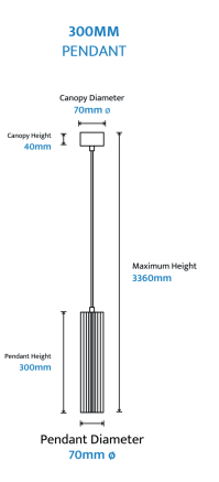 Canary 300mm GU10 Dropper Pendant black