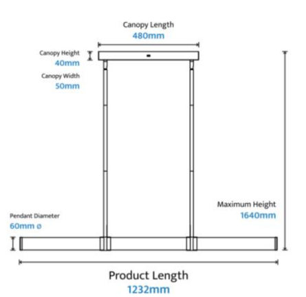 Bower Alabaster 1200mm Linear LED Pendant