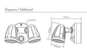 Muro-Max-32s 32W Twin Spotlight with Sensor