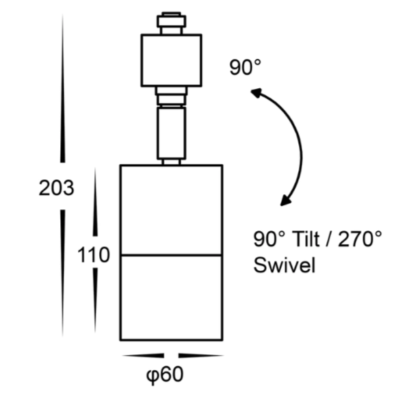 White Single Circuit Track Head