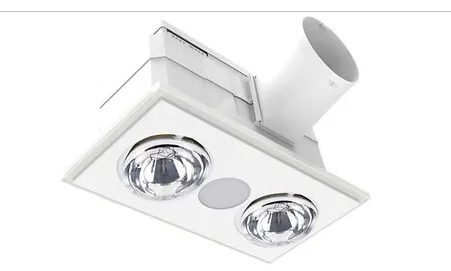 Two Heat Bathroom Heater With 10w Downlight 4000k - Tastic - Lux Lighting