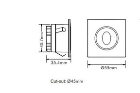 3w Led Step Light Wh Tc White Square Oval Led