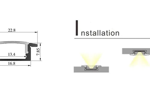 Strip channel recessed aluminum 3m