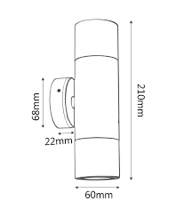 UP/DOWN GU10 Exterior Wall Pillar Spot Lights (Copper) IP65