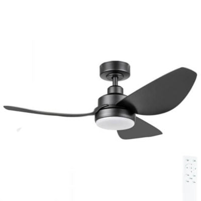 Torquay 48 Dc Fan 20w Led Tri-col Blk - Ceiling Fan - Lux Lighting