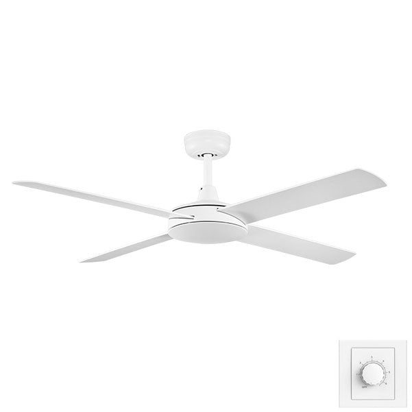 Fanco Eco Silent Deluxe Abs - 52 132cm - Wall Control - No Light - Ceiling Fan - Lux Lighting