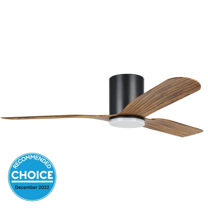 Iluka 60 Dc Fan 18w Led Tri-col Blk Hugger - Ceiling Fan - Lux Lighting