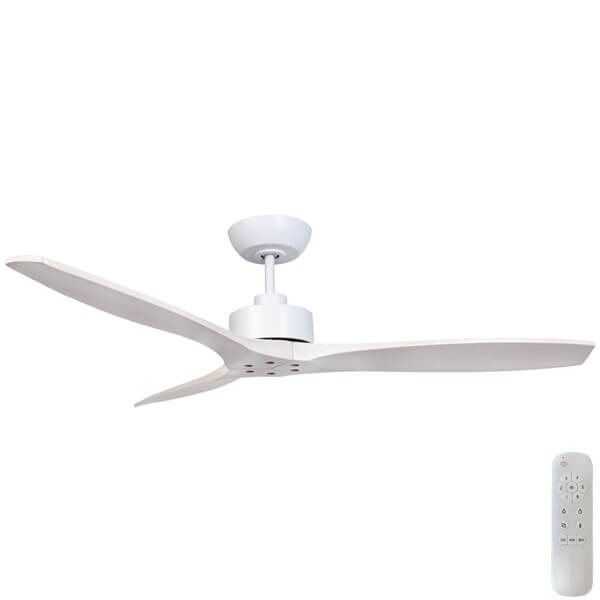 Model 2021 Wynd Dc - 54 - Matt BLACK Motor - Handcrafted Timber Natural Blades - Ceiling Fan - Lux Lighting